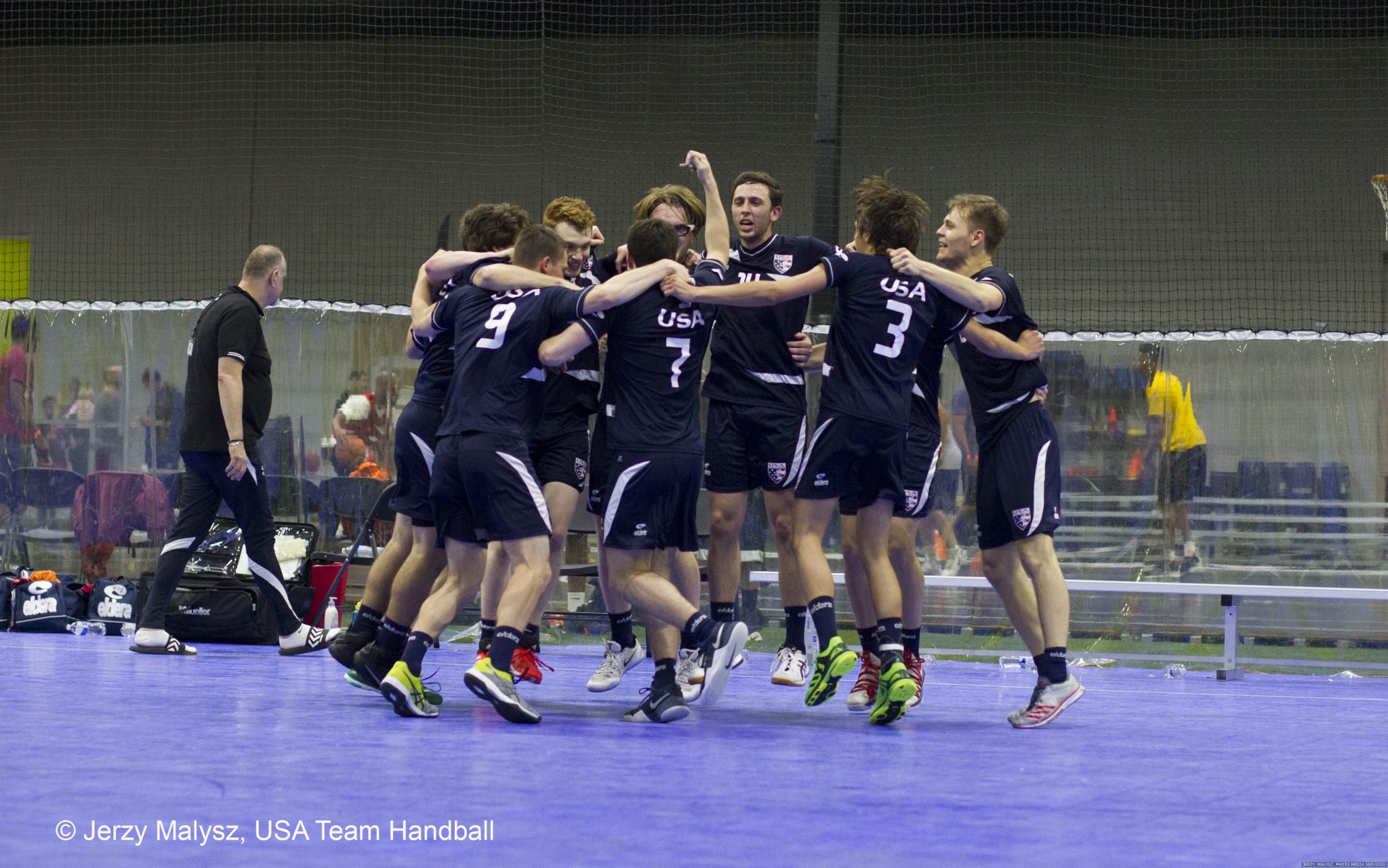 USA Team Handball celebrates beating Canada to qualify for the Pan American Games in 2019.